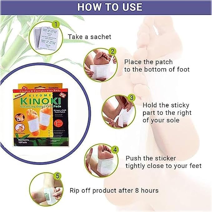 Herbal Cleansing Detox Foot Pads (Pack of 10)